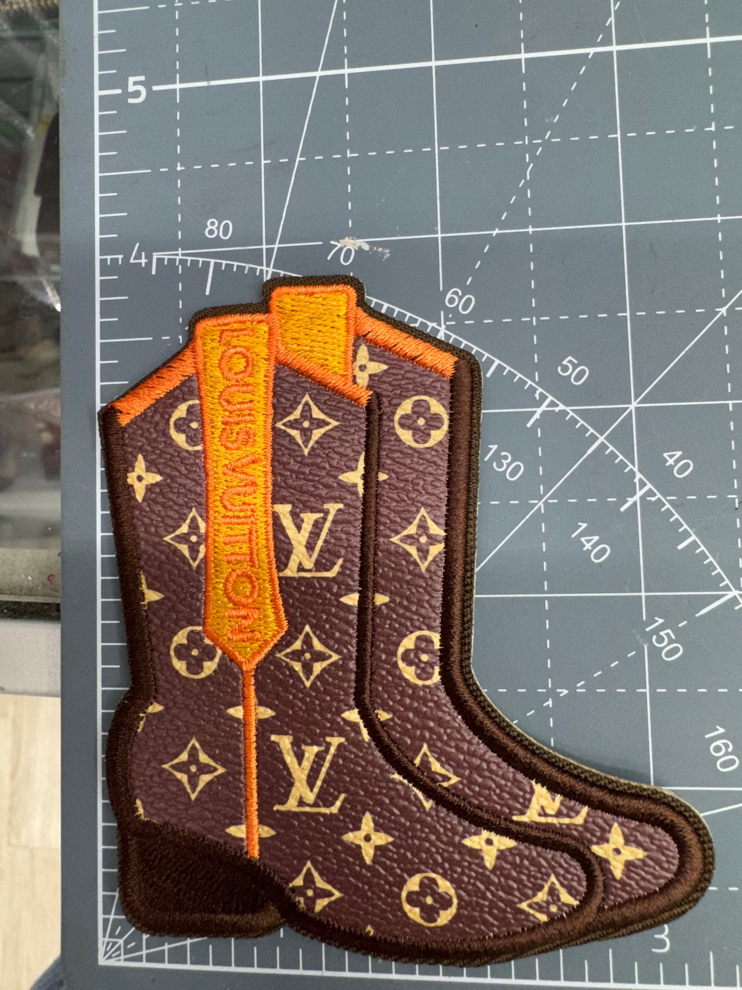 LV cowboy boots patch