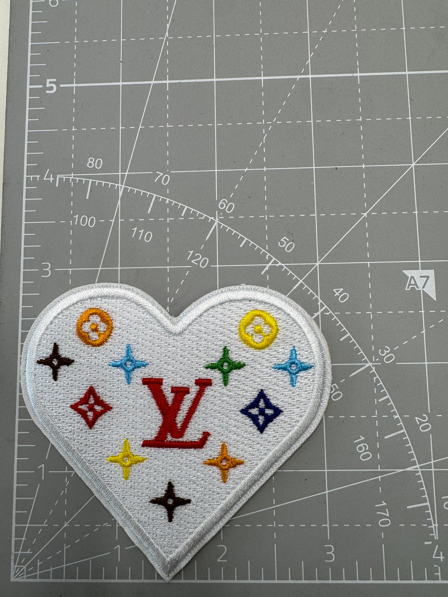 LV Heart iron on patch