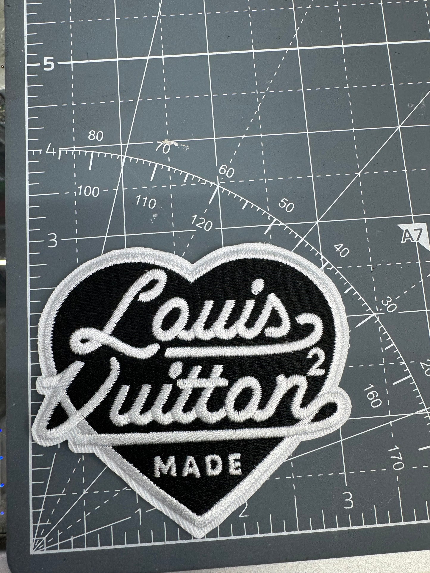 Black LV heart patch