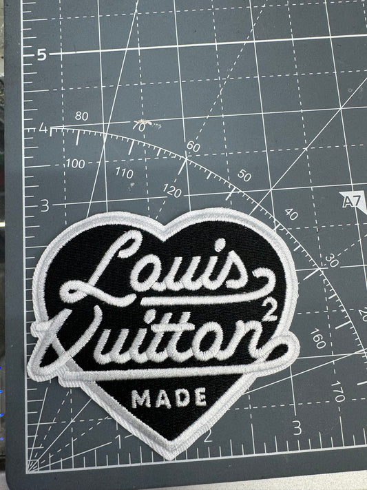 Black LV heart patch