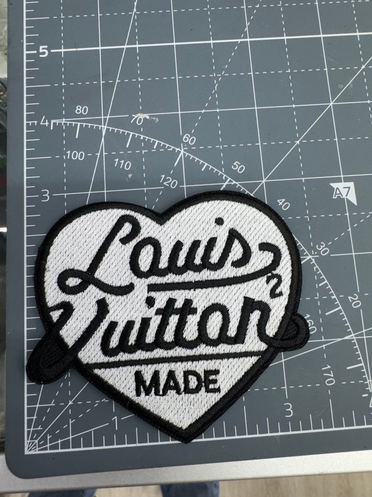 White LV heart patch