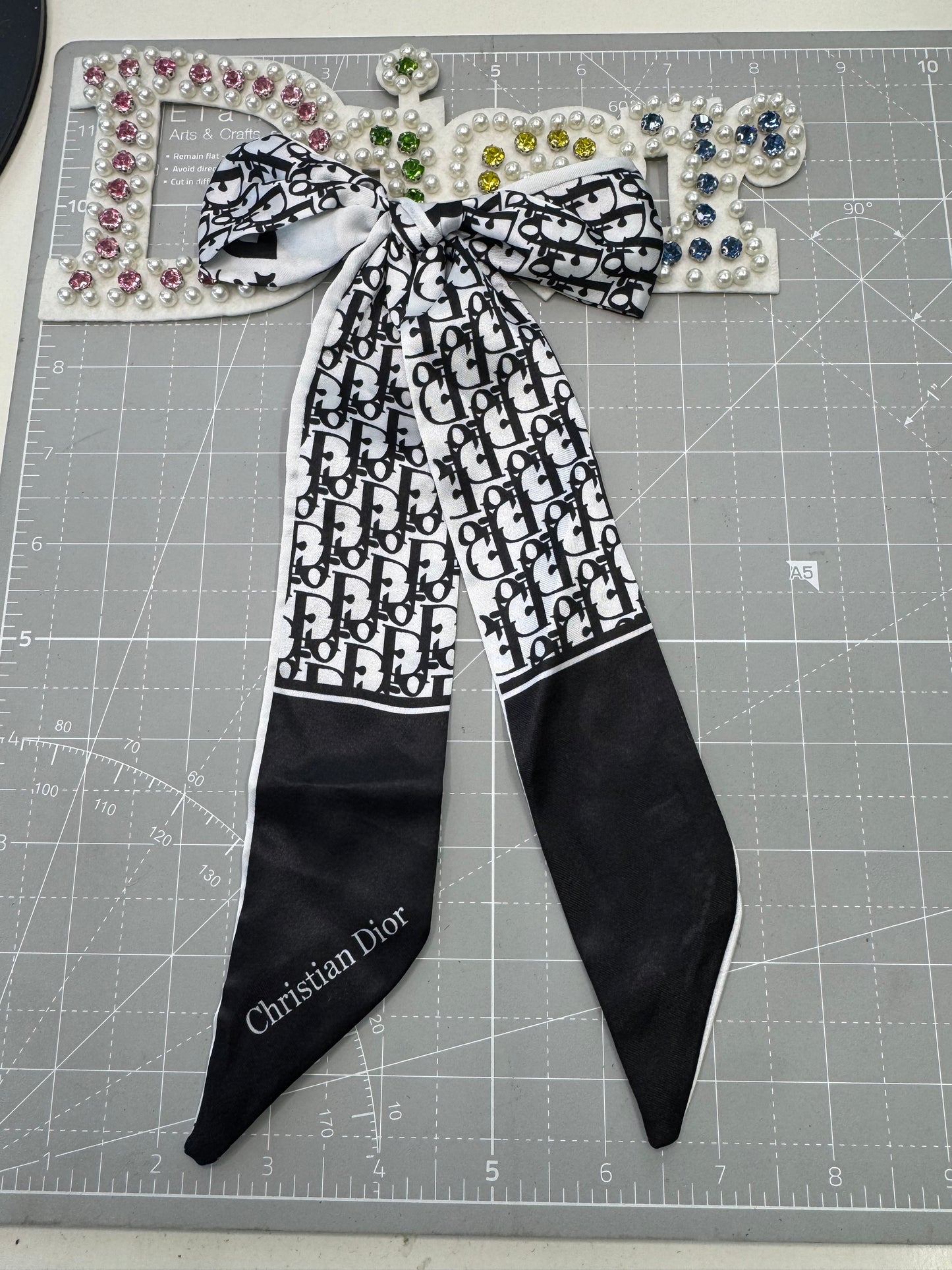 DIOR PATCH W/ silk scarf