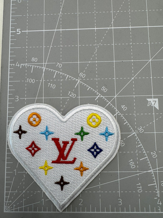 LV Heart iron on patch