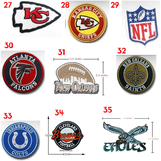 TEAMS IRON ON PATCHES