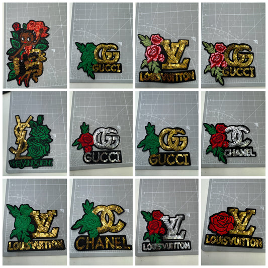 Bling Designer w/ flowers patches