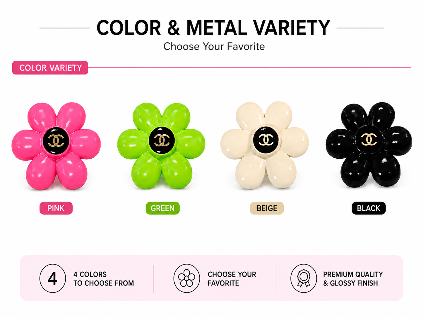 Pink Flower Flat Back Charm