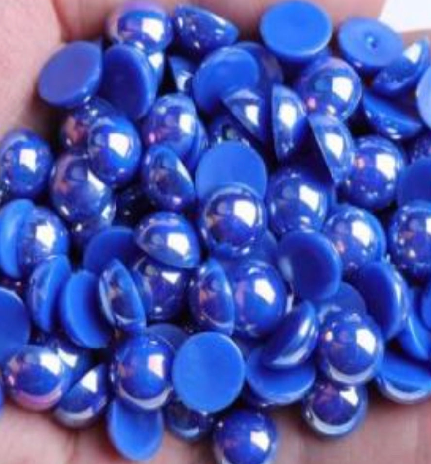 Half  AB Flat-back Pearl Beads mix size 4-10mm mix size shiny round