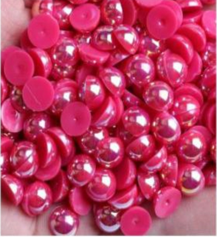 Half  AB Flat-back Pearl Beads mix size 4-10mm mix size shiny round