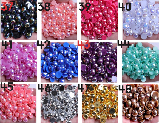 Half  AB Flat-back Pearl Beads mix size 4-10mm mix size shiny round