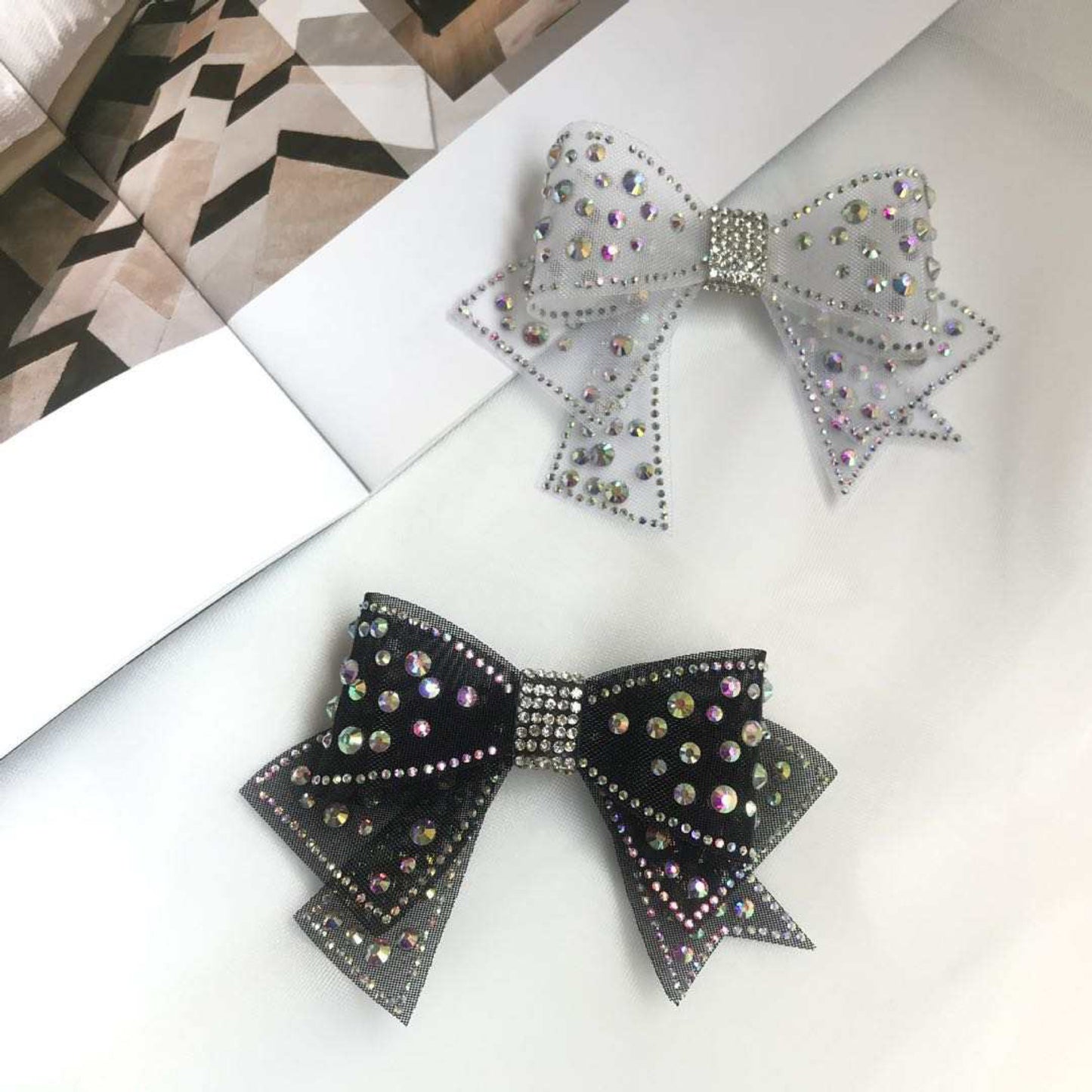 Rhinestone Bow Patches For Shoes Clothes Hats Bags etc...